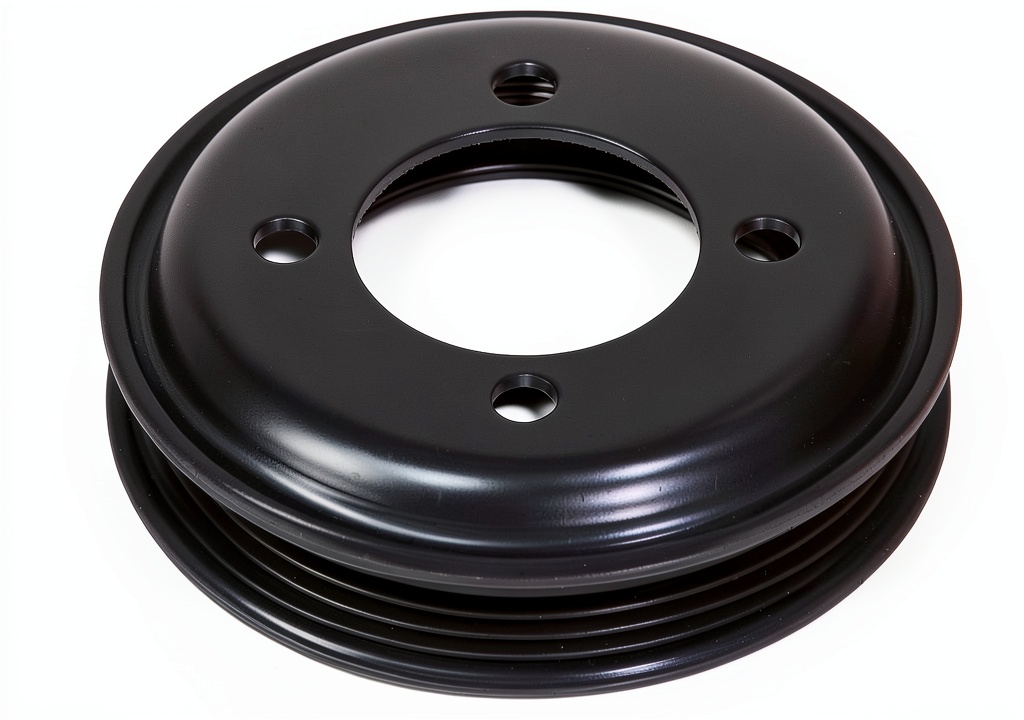 Toyota crankshaft pulley installed on engine block