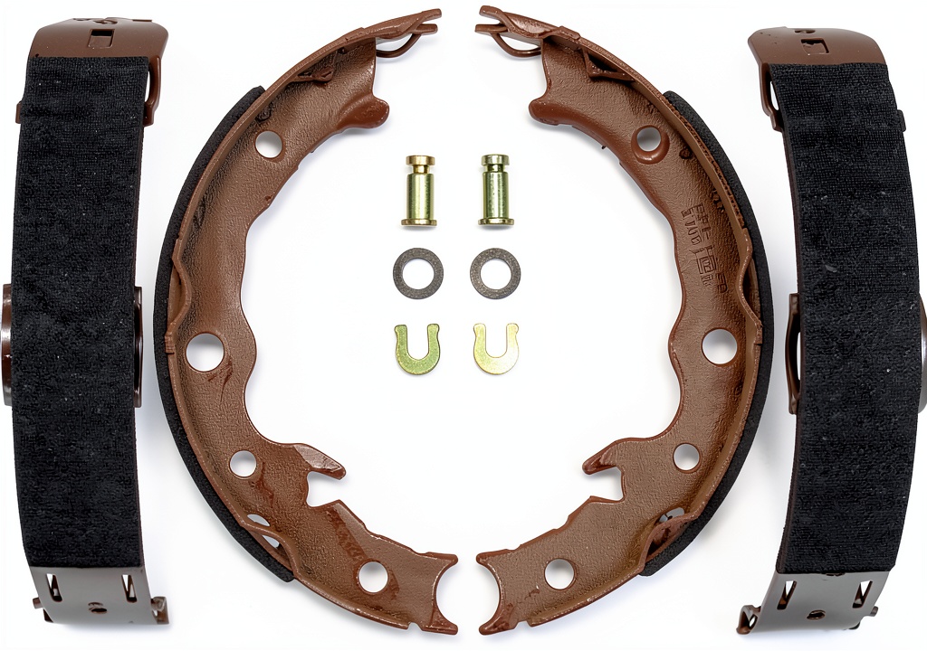 Installing Raybestos 1022PG Parking Brake Shoe on a garage workbench