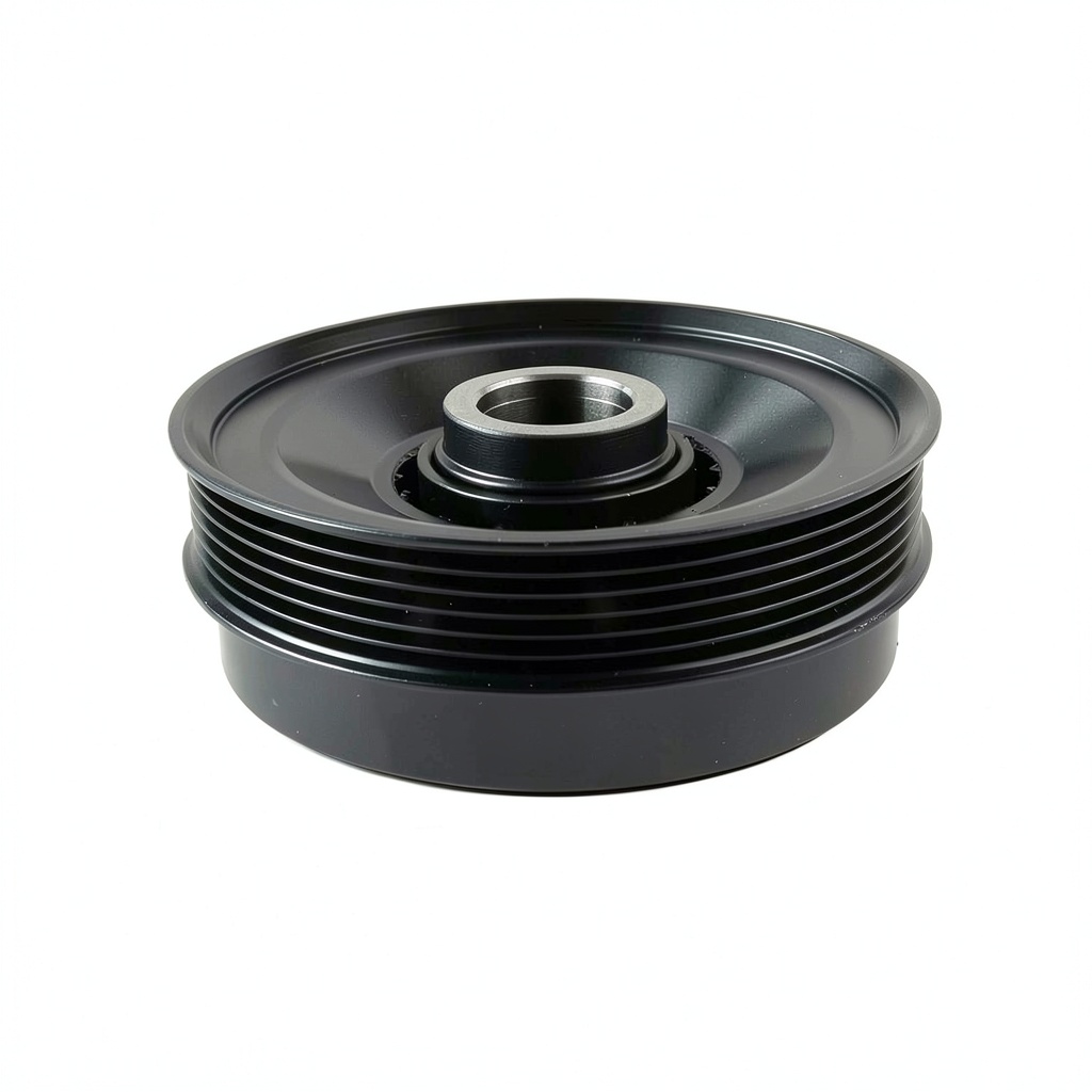 HLBTK crankshaft pulley installed on Mini Cooper engine