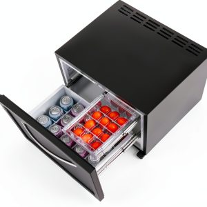 Drawer Refrigerator Techomey Compact 1.5 CuFt Black Model-0