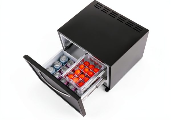 Drawer Refrigerator Techomey Compact 1.5 CuFt Black Model-0
