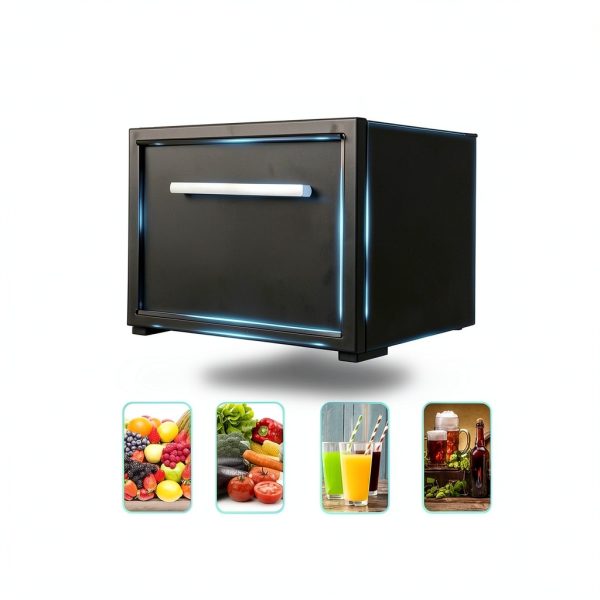 Techomey Compact Chest Refrigerator 1.5 Cu.Ft Black Drawer HSX-50B2-2