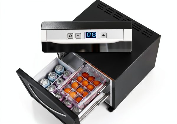Drawer Refrigerator Techomey Compact 1.5 CuFt Black Model-3