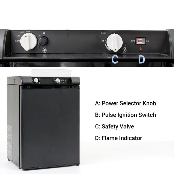 Smad 3 Way RV Refrigerator DSG-60B2U-A Black Compact 2.1 Cu Ft-2