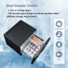 Techomey Compact Chest Refrigerator 1.5 Cu.Ft Black Drawer HSX-50B2-4