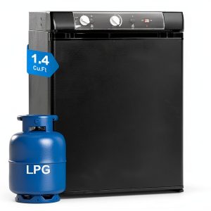 Smad 1.4 Cu.Ft 3‑Way Propane RV Refrigerator Black Model FBM‑DSG‑40B2U-0