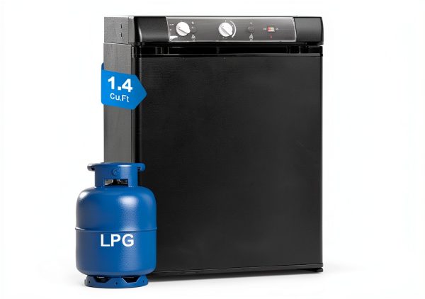 Smad 1.4 Cu.Ft 3‑Way Propane RV Refrigerator Black Model FBM‑DSG‑40B2U-0
