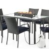 Onlyfire 28'' Tabletop Fire Pit Table, Propane Gas Firepit Bottom Mounted for Table with Umbrella Hole, Glass Wind Guard and Lava Rock, Outdoor Rectangular Smokeless Fireplace-7