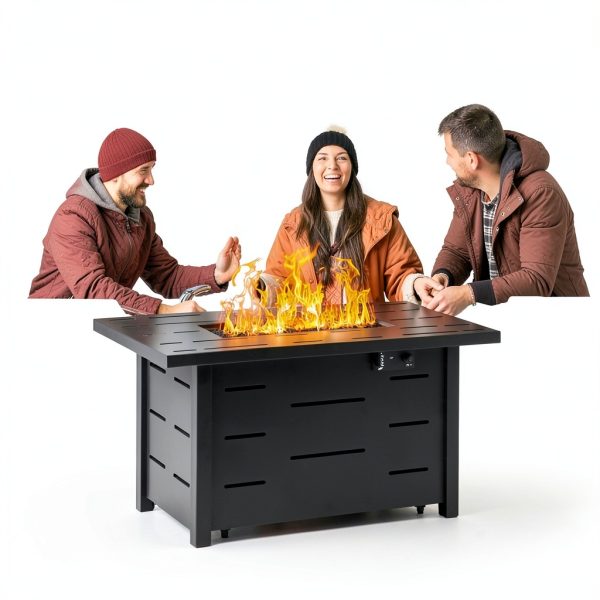Outdoor Propane Fire Pit 43 Inch Walsunny Fire Table Lid and Cover-1