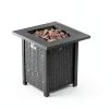 Shintenchi 45 Inch Propane Fire Pit Table with Lid and Lava Rock-2