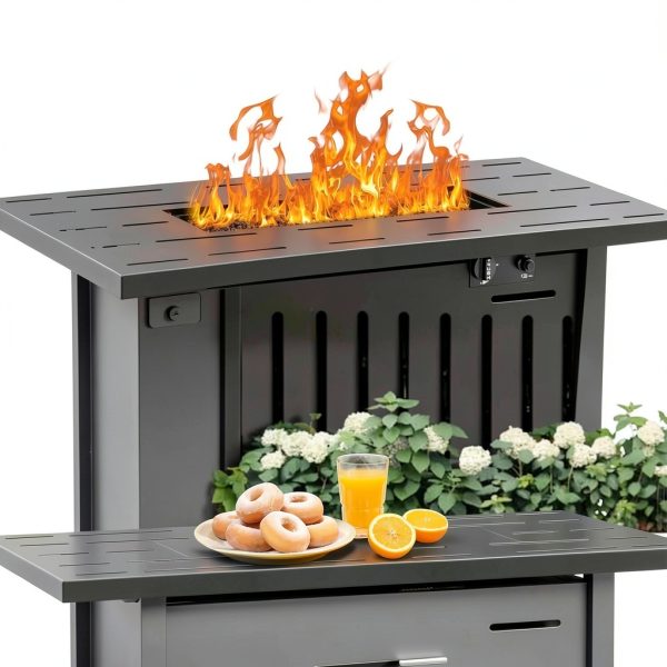 Outdoor Propane Fire Pit 43 Inch Walsunny Fire Table Lid and Cover-2