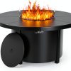 48 inch Round Propane Fire Pit Trumbeak Tabletop Lid & Windproof Glass-0