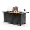 Propane Gas Fire Pit Table Best Choice 57in Gray Aluminum-5