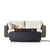 FLOOORE 42 Inch Propane Fire Pit Table Black with Griddle Wind Guard-0