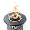 Outdoor Propane Fire Pit Table BAIDE HOME 22" Classic Gray 40,000 BTU-2