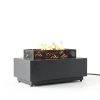 FLOOORE 42 Inch Propane Fire Pit Table Black with Griddle Wind Guard-5