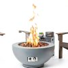 28-Inch Propane Fire Pit with Natural Gas Conversion Kit, 58,000 BTU Round Gas Fire Pit Table, Outdoor Fire Bowl Firepit with Lid, Lava Rocks, Cover, Pre-Attached 10FT Propane Hose, Gray-1