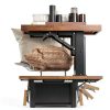 55" Propane Fire Pit Table Rotihom 50000 BTU Foldable Expandable Brown-2
