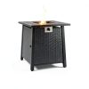 Propane Fire Pit Table,Out Door Fire Pits & Fireplaces,Gas Fire Pit with Lid and Lava Rock.Square Black Fire Pit Table on Patio Deck & Garden Backyard. (Raven‌ Black, 28-inch)-4