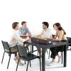 Onlyfire 28'' Tabletop Fire Pit Table, Propane Gas Firepit Bottom Mounted for Table with Umbrella Hole, Glass Wind Guard and Lava Rock, Outdoor Rectangular Smokeless Fireplace-5