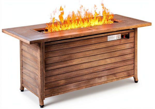 Propane Gas Fire Pit Table Best Choice 57in Gray Aluminum-0
