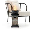 1 lb Bowl Gas Fire Pit BAIDE HOME Concrete Square 10,000 BTU-0