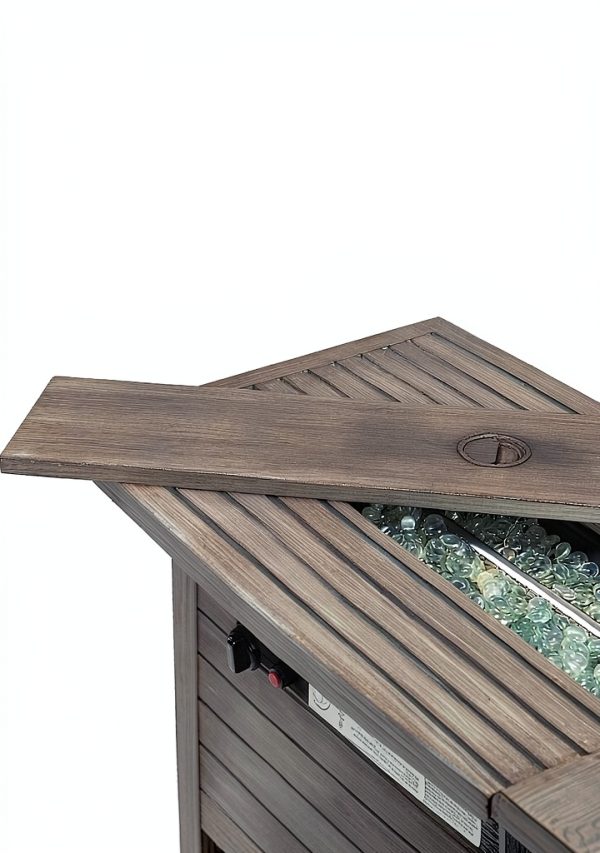 Propane Gas Fire Pit Table Best Choice 57in Gray Aluminum-3