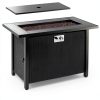 Shintenchi 45 Inch Propane Fire Pit Table with Lid and Lava Rock-4