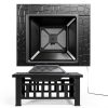 Fire Pit Tuoze 32 Inch Outdoor Metal Table with Waterproof Cover Black-6