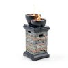 1 lb Bowl Gas Fire Pit BAIDE HOME Concrete Square 10,000 BTU-5