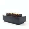 FLOOORE 42 Inch Propane Fire Pit Table Black with Griddle Wind Guard-2