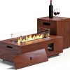 42in Fire Pit Table Jocoevol Propane Outdoor Table with Wind Guard-0