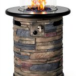 Outdoor Propane Fire Pit Table BAIDE HOME 22" Classic Gray 40,000 BTU-0