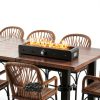 Onlyfire 28'' Tabletop Fire Pit Table, Propane Gas Firepit Bottom Mounted for Table with Umbrella Hole, Glass Wind Guard and Lava Rock, Outdoor Rectangular Smokeless Fireplace-1