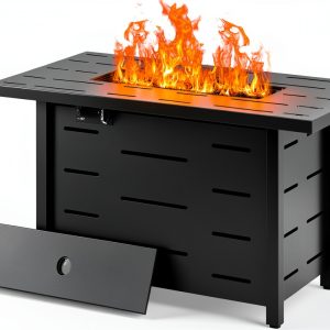 Outdoor Propane Fire Pit 43 Inch Walsunny Fire Table Lid and Cover-0