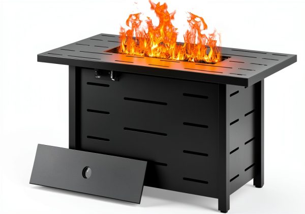 Outdoor Propane Fire Pit 43 Inch Walsunny Fire Table Lid and Cover-0
