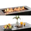 Shintenchi 45 Inch Propane Fire Pit Table with Lid and Lava Rock-1