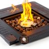 Propane Fire Pit Table,Out Door Fire Pits & Fireplaces,Gas Fire Pit with Lid and Lava Rock.Square Black Fire Pit Table on Patio Deck & Garden Backyard. (Raven‌ Black, 28-inch)-3