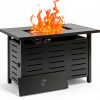 Aoxun 42" Propane Fire Pit Table - Black Ceramic Top with Lava Rocks-0