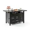 Aoxun 42" Propane Fire Pit Table - Black Ceramic Top with Lava Rocks-2