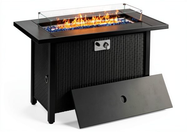 Meilocar 45in Fire Table Propane Outdoor Firepit with Gray Tabletop-0