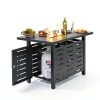 Aoxun 42" Propane Fire Pit Table - Black Ceramic Top with Lava Rocks-4