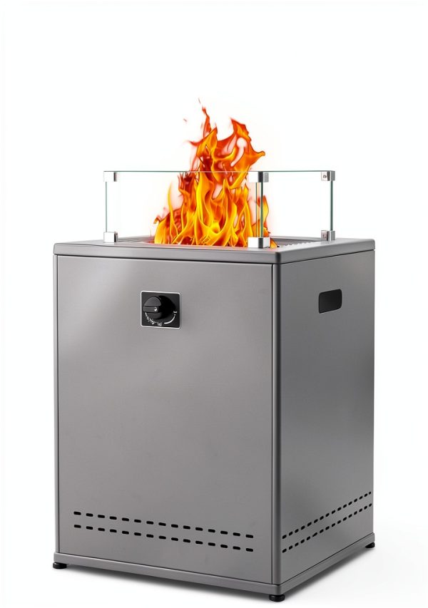 20" Smokeless Propane Fire Pit Table Electactic 50k BTU Lava Rocks-3