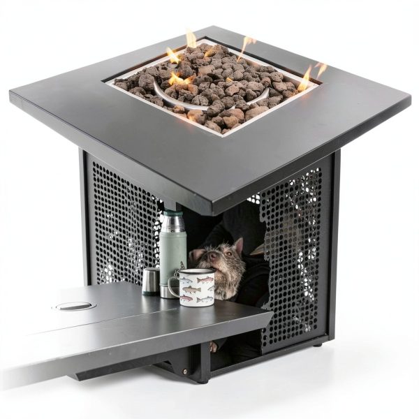 GasOne Propane Fire Pit Outdoor Heater – 28-inch Large Tabletop Fire Pit for Outdoor Use – 52,750 BTU Gas Fire Pit with Lava Rocks and Fire Pit Cover Lid – Warmth and Ambiance-3