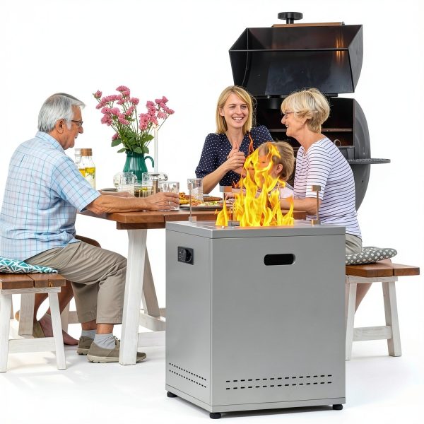20" Smokeless Propane Fire Pit Table Electactic 50k BTU Lava Rocks-6