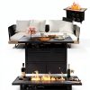 Aoxun 42" Propane Fire Pit Table - Black Ceramic Top with Lava Rocks-7