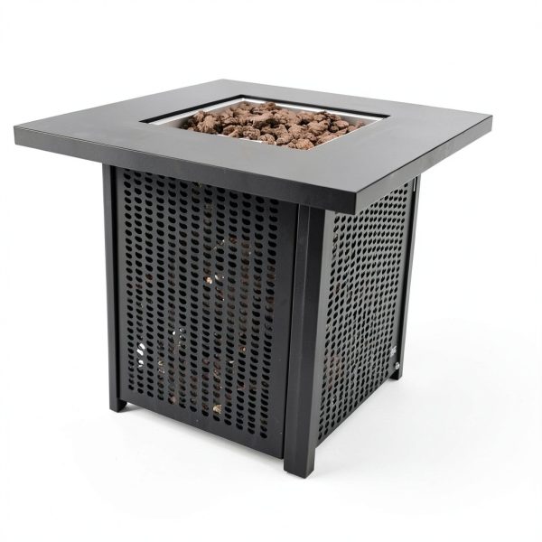 GasOne Propane Fire Pit Outdoor Heater – 28-inch Large Tabletop Fire Pit for Outdoor Use – 52,750 BTU Gas Fire Pit with Lava Rocks and Fire Pit Cover Lid – Warmth and Ambiance-1
