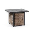 32 Inch Propane Fire Pit Table, Outdoor Gas Fire Pits with 2 Drink Holders, Lid & Lava Rock, 50000 BTU Firepit Table for Dinning, Party in Outside, Patio, Garden or Yard-4