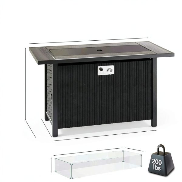 Meilocar 45in Fire Table Propane Outdoor Firepit with Gray Tabletop-1