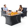 Ciays 43-Inch Rectangular Propane Fire Pit 60,000 BTU Black Glass-5